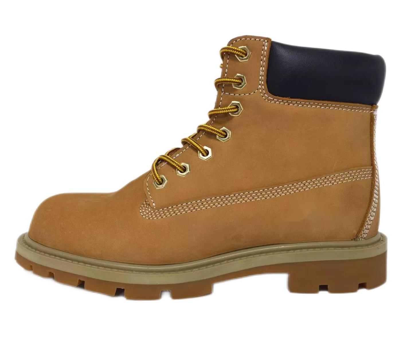 Timland style nubuck safety shoes steel toe good year welted work boots yellow boots safety shoes