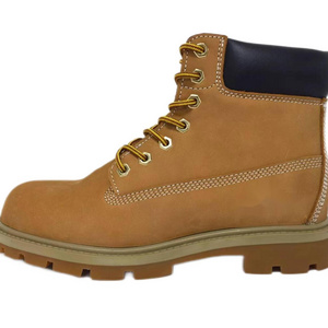 Timland style nubuck safety shoes steel toe good year welted work boots yellow boots safety shoes