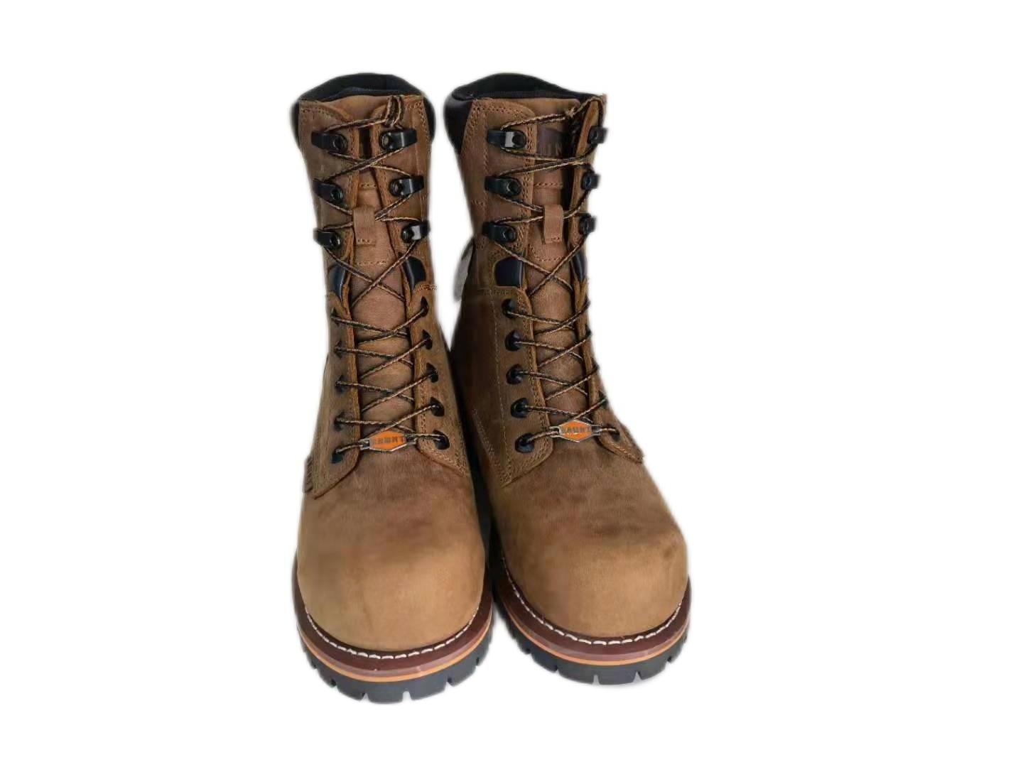 High quality  Lace up Logger boots with steel toe good year welted work boots EH Slip Resistant outsole work boots