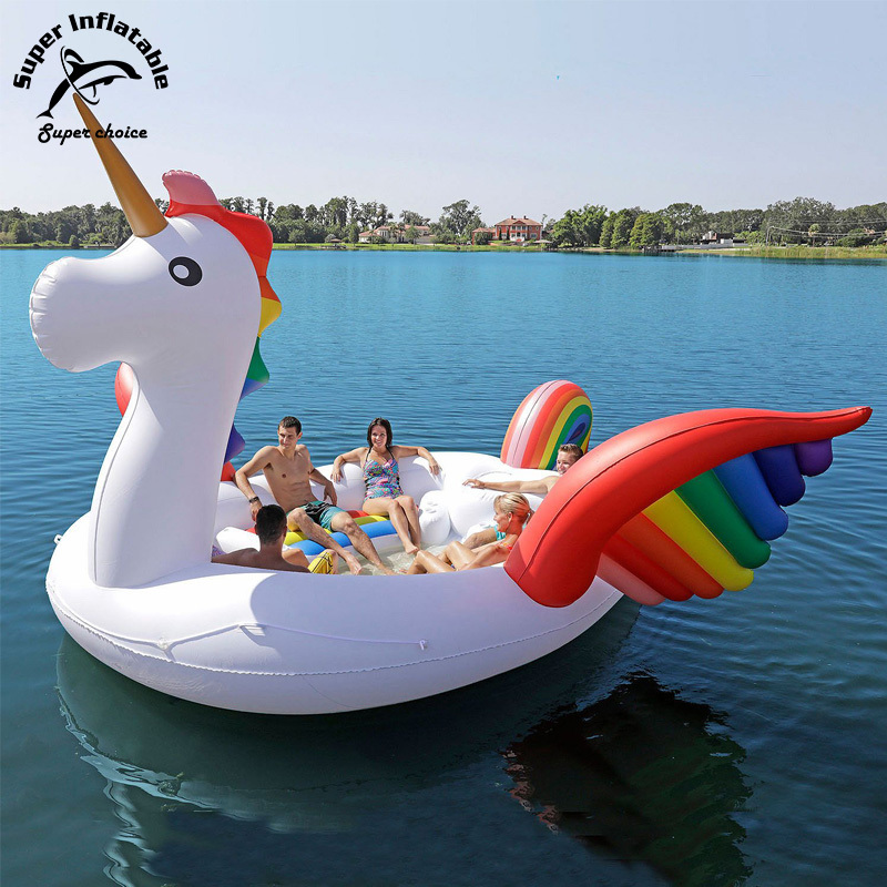 Wholesale Extra Large 6 Person Party Bird Inflatable Peacock Unicorn Flamingo Pool Float Island Water Lake Raft Lounge