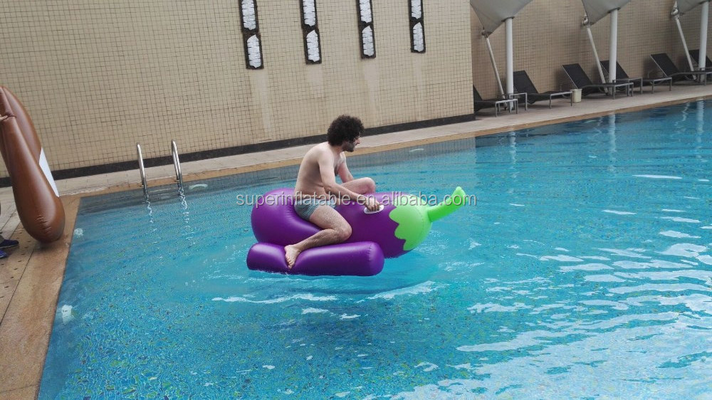 Inflatable Giant Eggplant Rider Pool Float