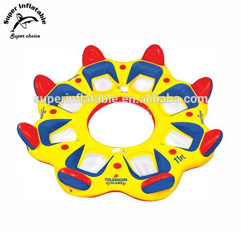 Water Party Colosseum Inflatable floating Island raft for 8 person