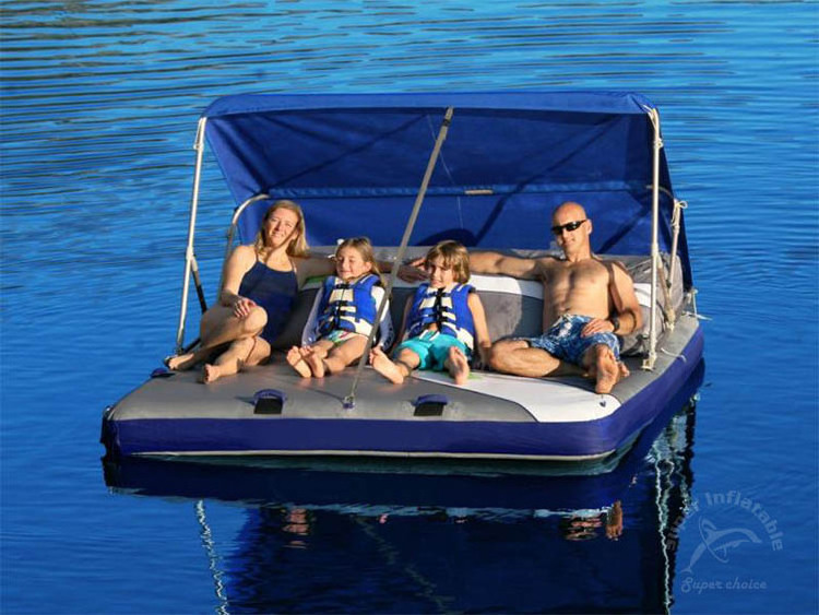 Custom Inflatable Water Lounge, Tropical Tahiti Floating Lounge, Inflatable Island Floating Lounge