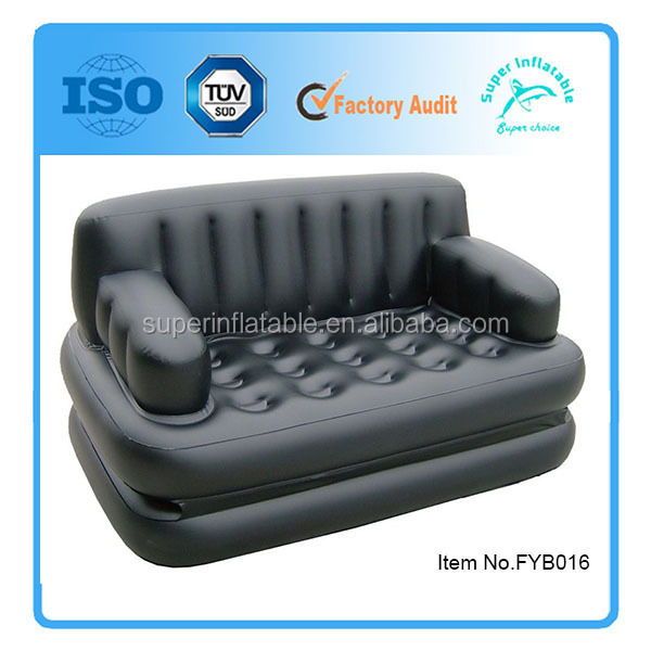 Custom Inflatable 5 in 1 air sofa chair lounge camping mattress sofa bed