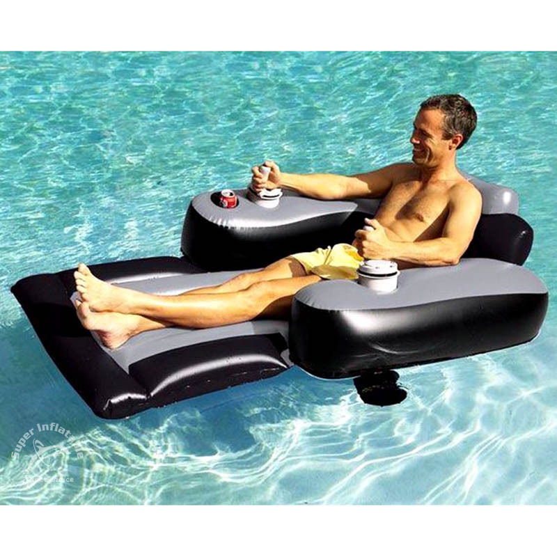 Electric Water Inflatable Floating Lounger Pool Motorized Lounge Chair With Motor Pool Toy for Adults