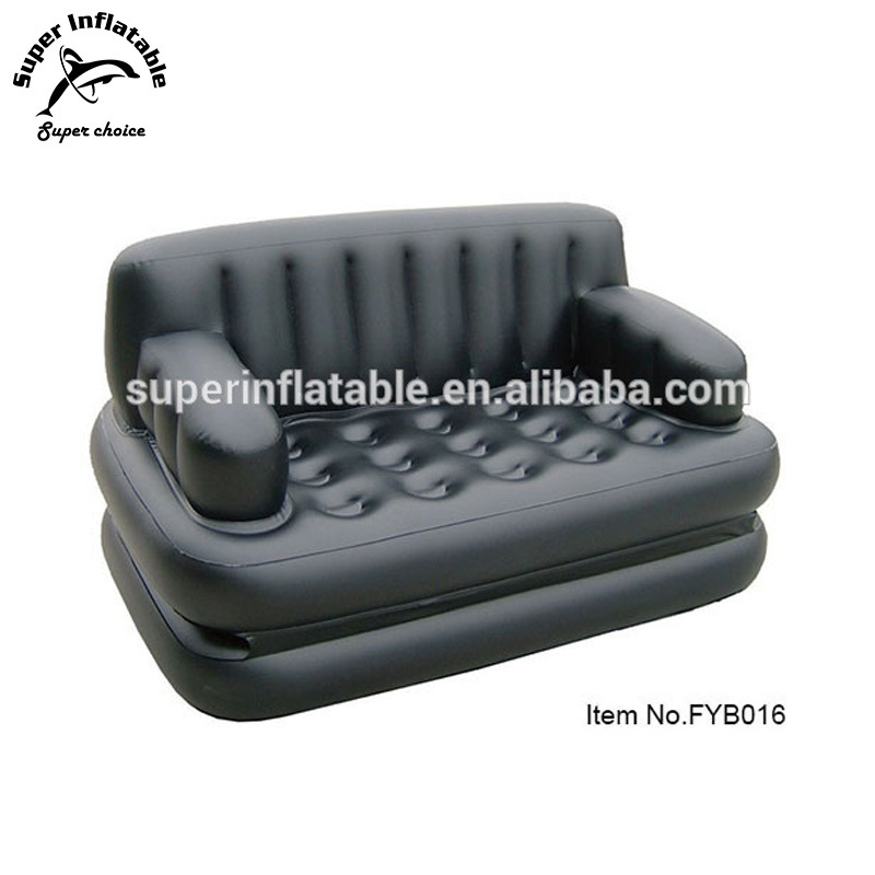 Custom Inflatable 5 in 1 air sofa chair lounge camping mattress sofa bed