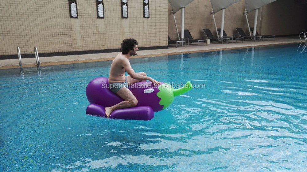 Inflatable Giant Eggplant Rider Pool Float