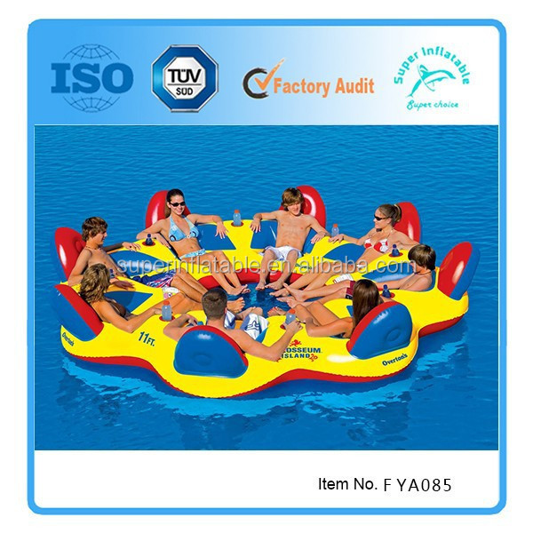 Water Party Colosseum Inflatable floating Island raft for 8 person