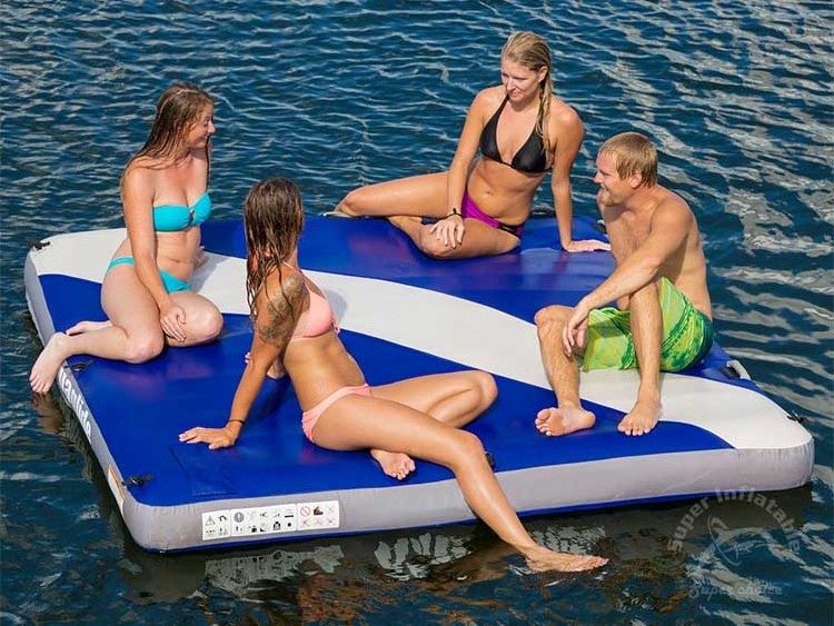 Custom Inflatable Water Lounge, Tropical Tahiti Floating Lounge, Inflatable Island Floating Lounge