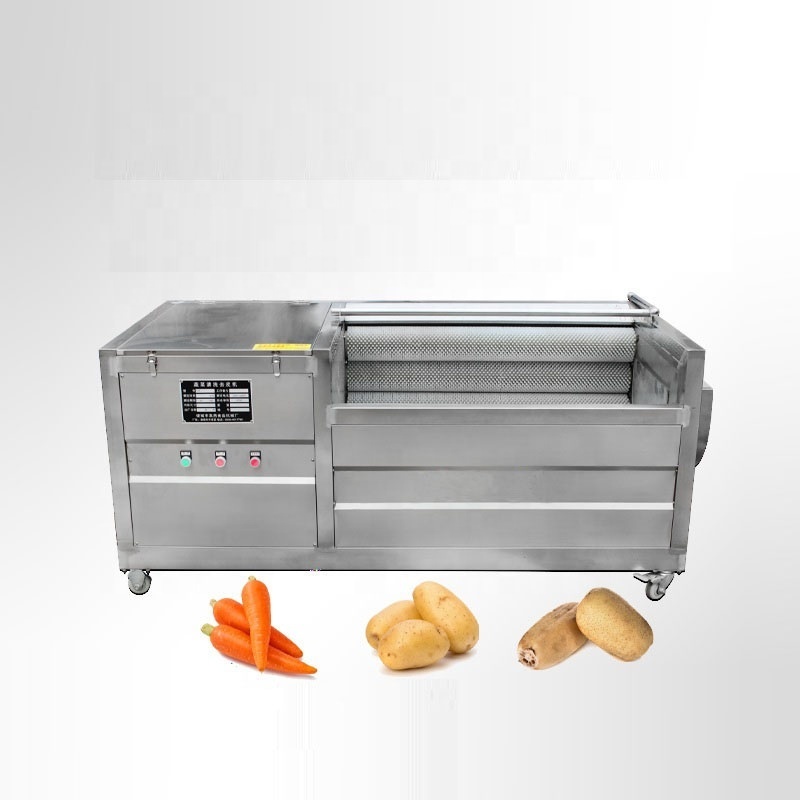 Continuous Automatic potato Washing Peeling Cutting machine Vegetable Pressing Equipment Potato Chips Fryer Machine Price