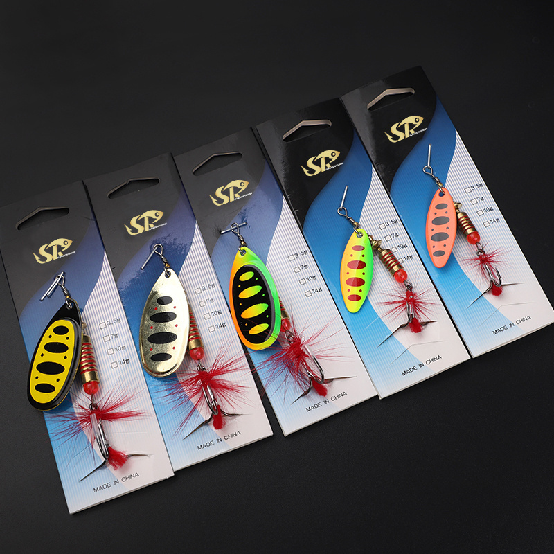 SUPERIORFISHING Spinnerbait Blades Spinner Lure Spinner Bait Treble Hook Metal Blade Spinner Fishing Lure N5SP