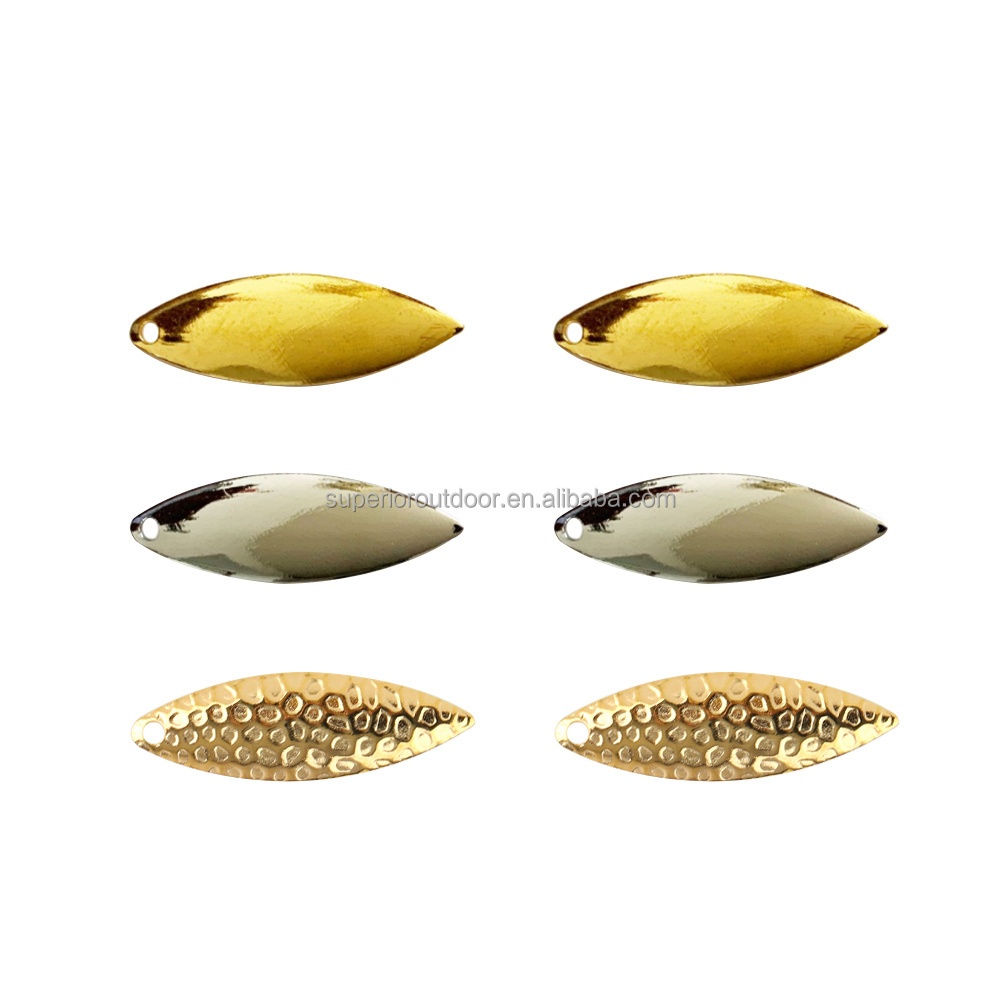 SUPERIORFISHING Spinner Blade Willow Leaf Brass Perch Bait Lure Spinnerbait Bass Fishing Spinner Blade HY12