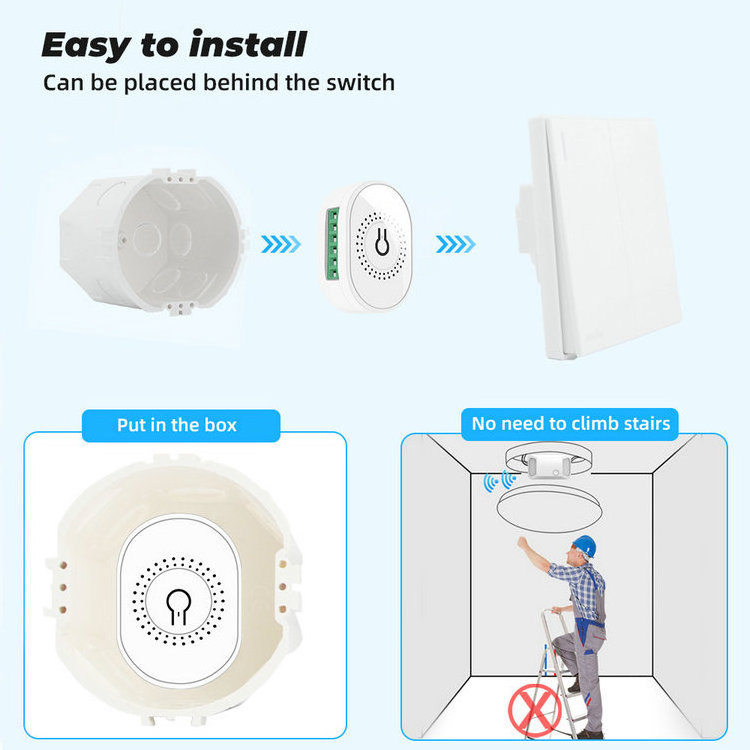 Mobile Phone APP Control Mini 2gang wireless light TMW02 Tuya Smart Wi-Fi 2CH Switch