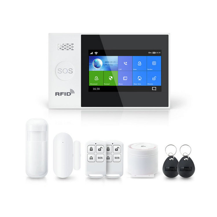 Popular Tuya gsm wireless home burglar security alarm system with PIR detector and door sensor