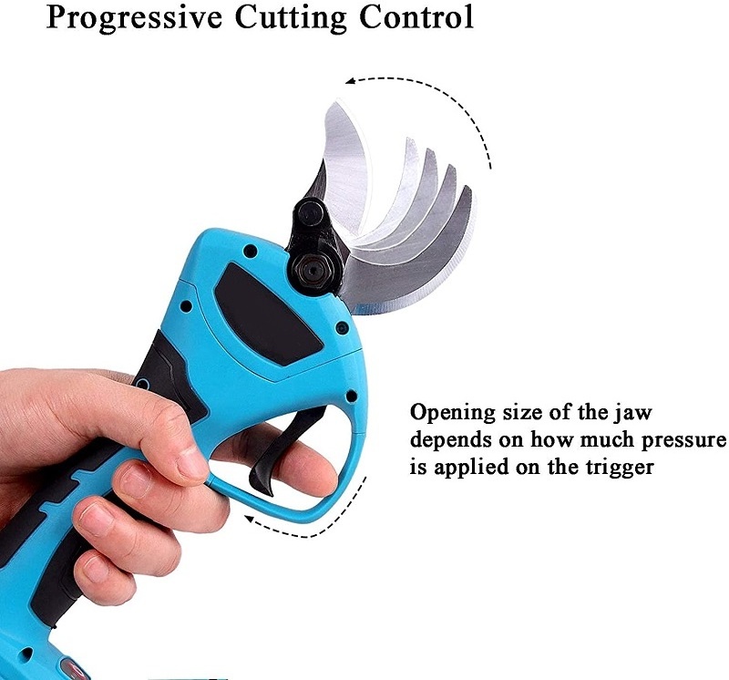 40mm cordless  progressive battery powered scissors  pruning professional electric pruner vineyard pruning shears electric