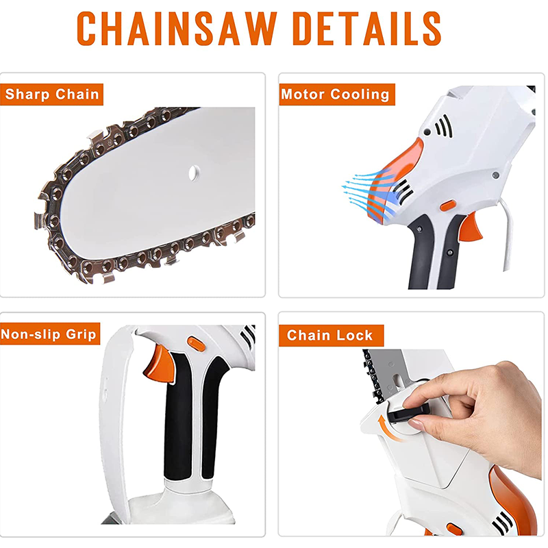 Mini electric brushless Chain saw 6 