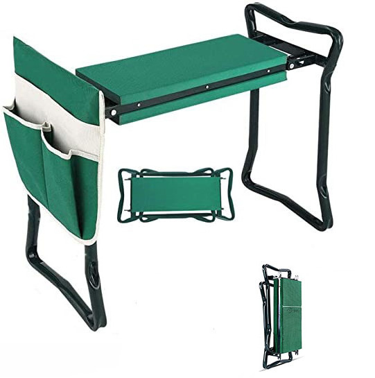 Foldable Waterproof Gardening Stool Kneeling Bench With LargeTool Pouch  Garden Kneeler And Seat Heavy Duty Garden Kneeler