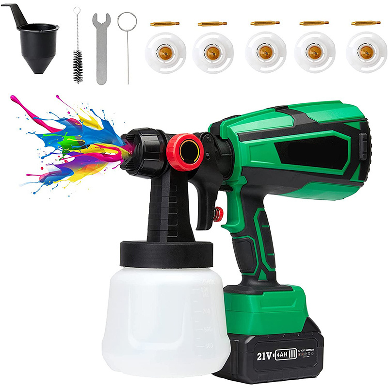 21V 4.0Ah HVLP Cordless Wireless Price Portable Lithium Battery Power Sprayer Multi Function Electric Hand Held Paint Spray Gun