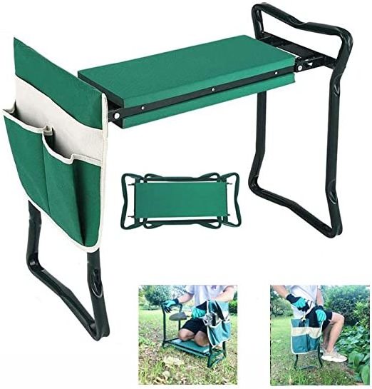 Foldable Waterproof Gardening Stool Kneeling Bench With LargeTool Pouch  Garden Kneeler And Seat Heavy Duty Garden Kneeler