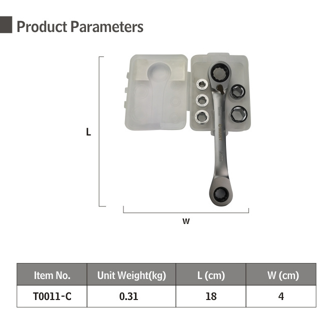 8mm 10mm 12mm 13mm 14mm 17mm 19mm Reversible socket Ratchet wrench set Socket Ratchet Wrench