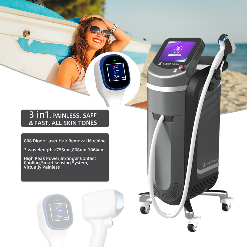 1064 755 808nm Laser Diode Hair Removal Skin Rejuvenation 1064nm Diode Laser Hair Removal Machine Standing Stationary 110/220V