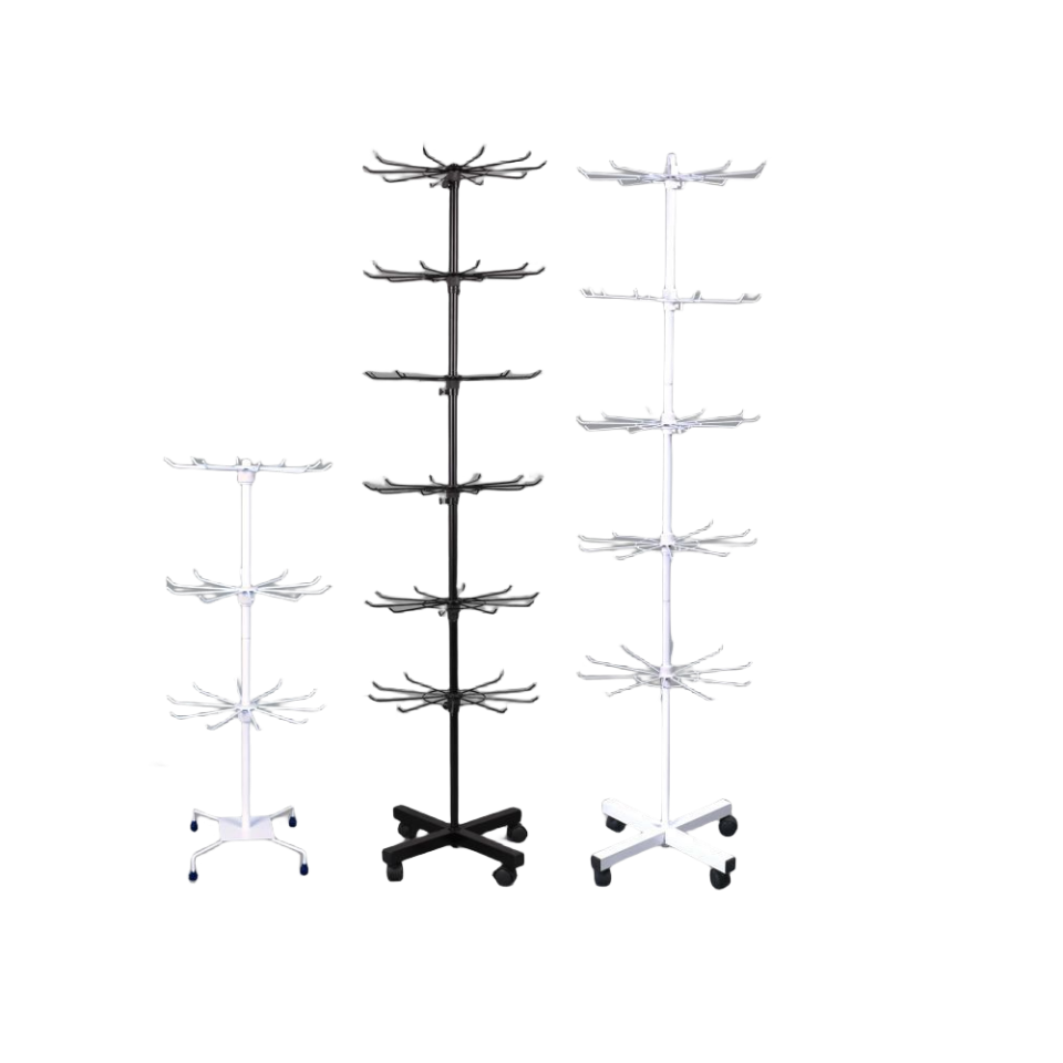 Best Selling 7 Tiers Floor Display Stand Rotating Jewelry Scarf Hat Display Shelves Rack