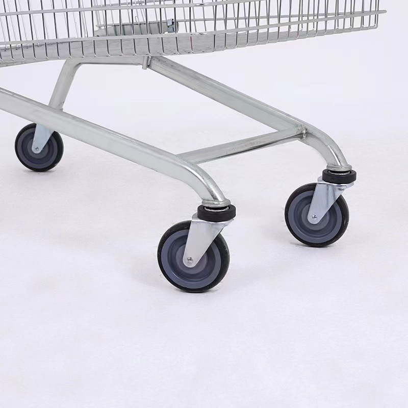 Wholesale Supermarket Retail Store Metal Shopping Cart Shopping Trolley 4 Wheels Grocery Store Rolling Cart