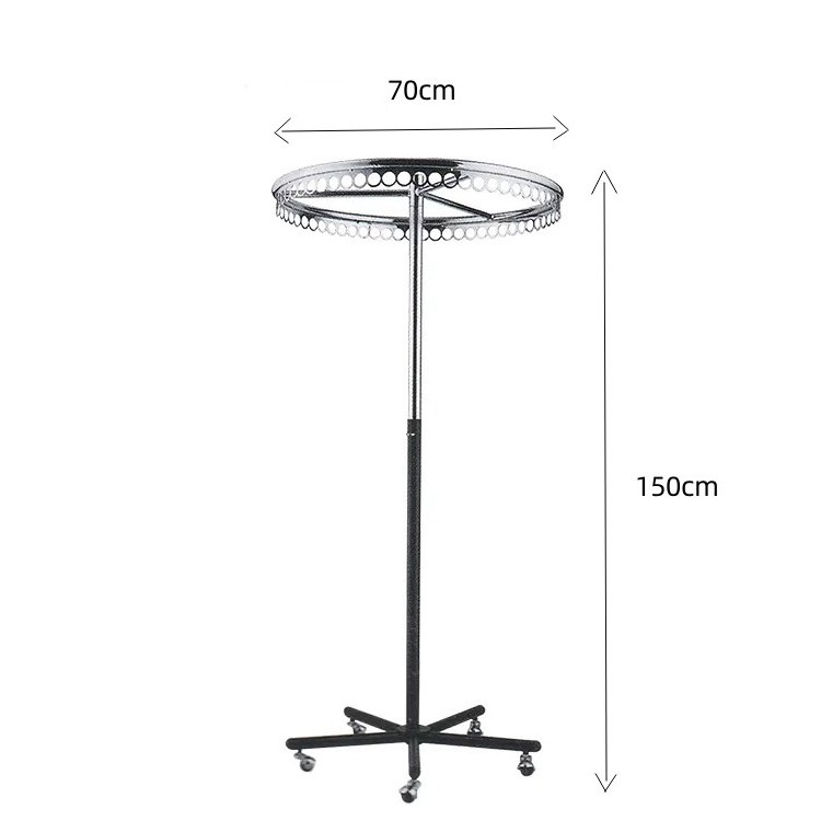 Wholesale Clothing Store Adjustable Single layer Circular Ring Rotating Scarf Garment Display Rack