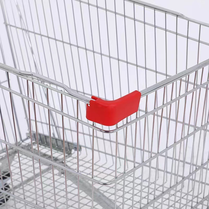 Wholesale Supermarket Retail Store Metal Shopping Cart Shopping Trolley 4 Wheels Grocery Store Rolling Cart