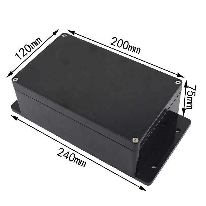 200*120*75mm Plastic Enclosure with ear for Outdoor Electronic waterproof junction box Enclosures electronics box black color