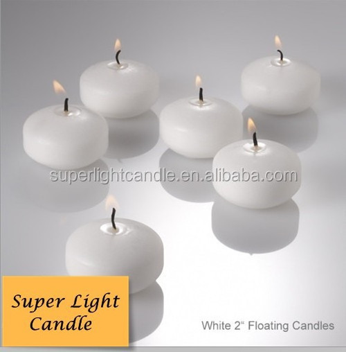 Water Activated Floating Candles for Wedding Party Favor Unscented Floater Disc (White, 3