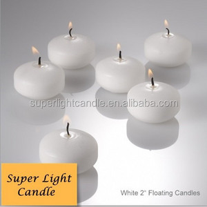 Water Activated Floating Candles for Wedding Party Favor Unscented Floater Disc (White, 3")