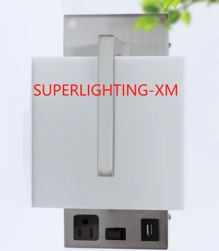 hotel Bedside Wall Mounted built in led Wall Lamp with USB plug PORT for hotel bedroom etl led headboard acrylic Wall Sconce