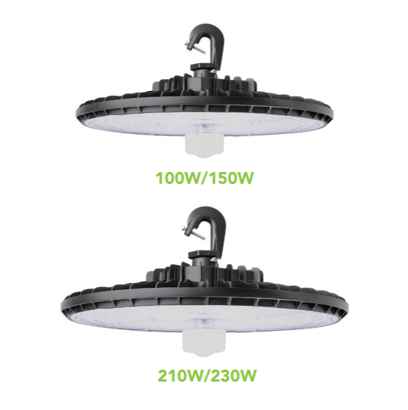 DLC List UFO Led High Bay Light cct power adjustable selectable dlc premium 160lm/w 100W 150W 200W 240W UFO Highbay Fixture