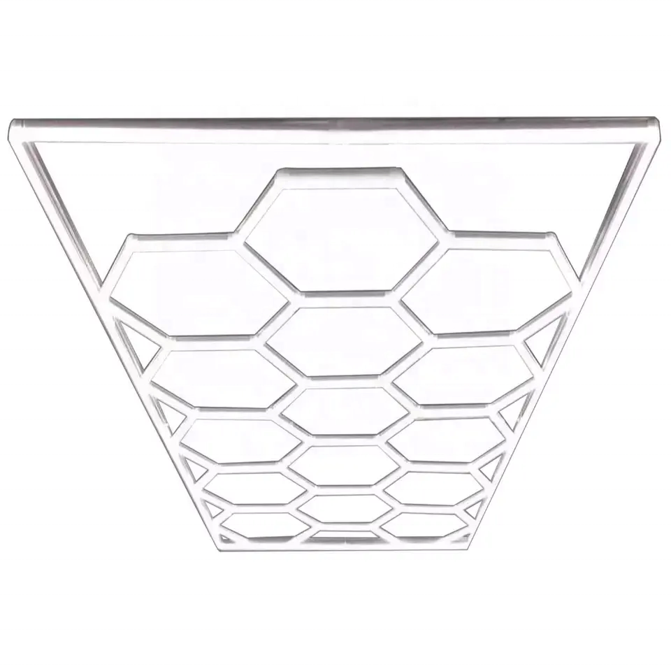 Custom Designed LED Hexagon Garage Lighting Suspended LED Car Care Product car show room lamp Honeycomb Auto Light