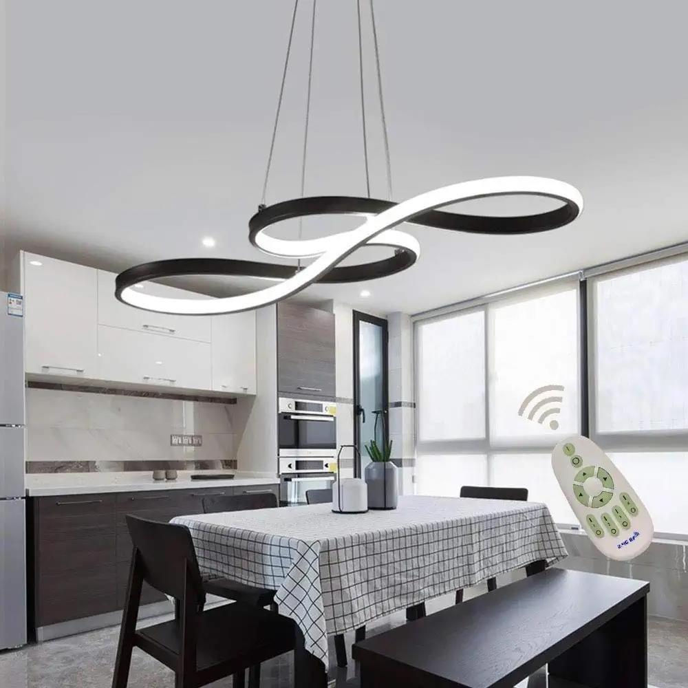 50W  Suspent  office  Modern Pendant Light with Irregular Ring Lights LED Contemporary Ceiling Light