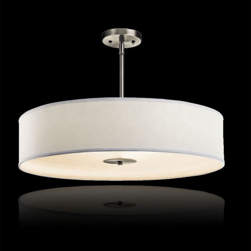 MODERN  METAL FABRIC SHADE ROUND SHAPE CIELING LAMPS FLUSH MOUNTED CEILING LIGHTING FIXTURES