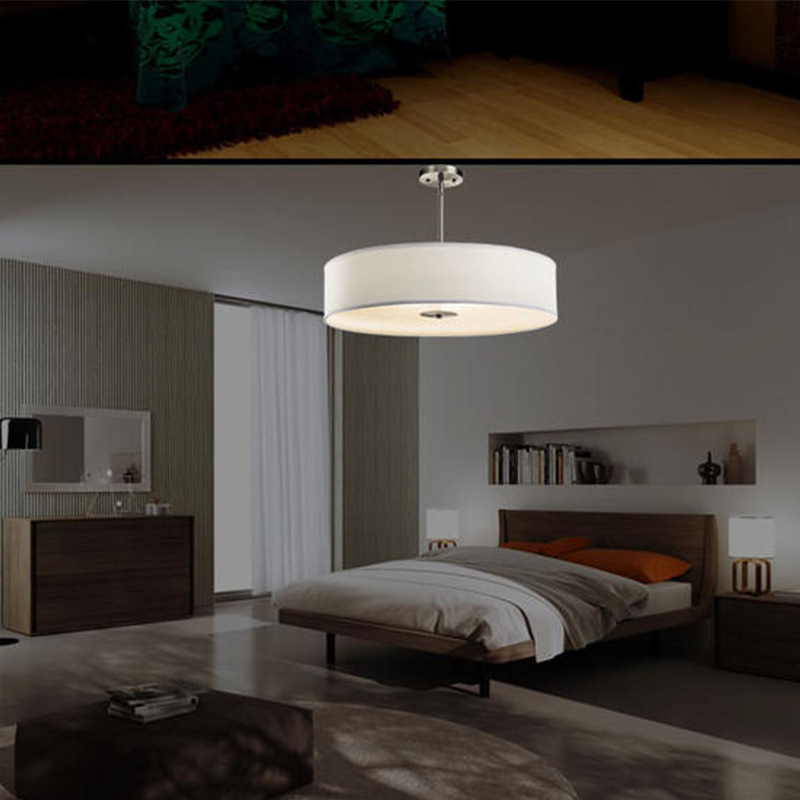 MODERN  METAL FABRIC SHADE ROUND SHAPE CIELING LAMPS FLUSH MOUNTED CEILING LIGHTING FIXTURES