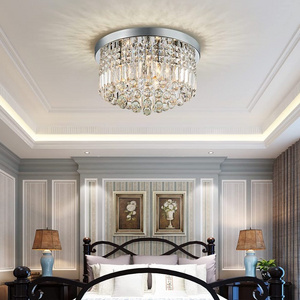 Creative luxury round home interior living room crystal ceiling lamp pendant light