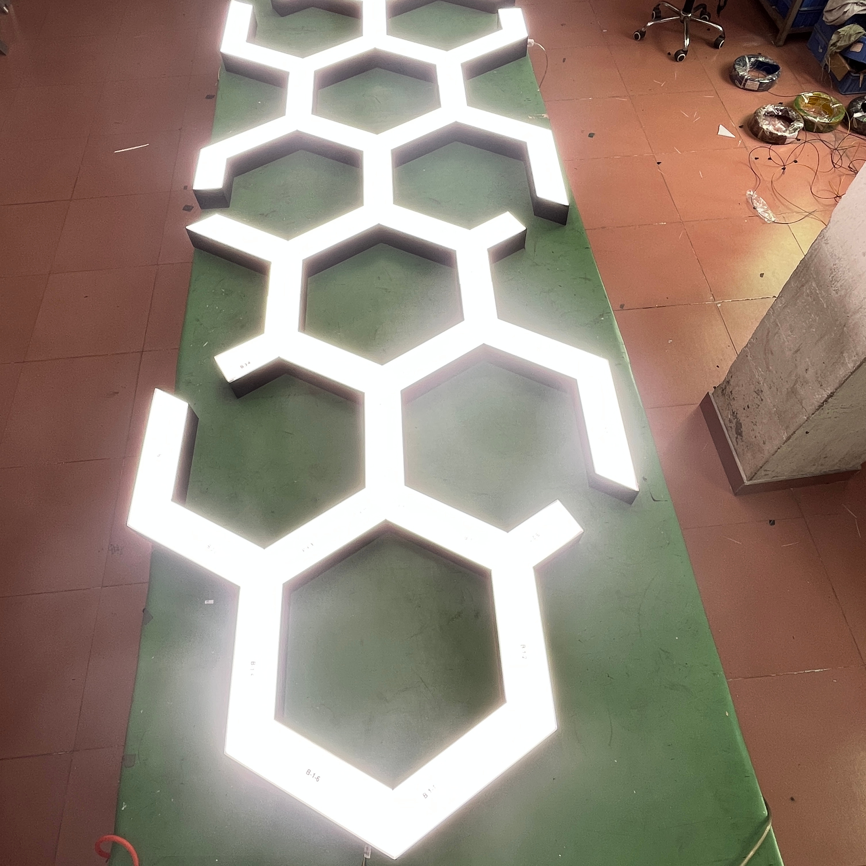 9580 Super Bright Hexagon Garage Ceiling Light for Gym Shop Basement Car Detailing Hexcal Studio Lighting