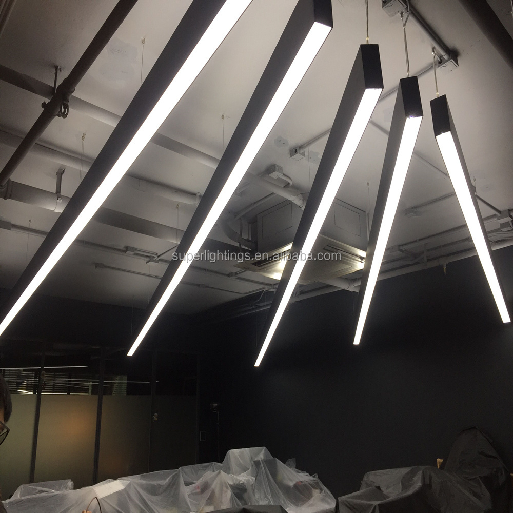 L21 profile indoor project chain direct in pendant hanging lamp led linear up and down lighting fixtures chandeliers