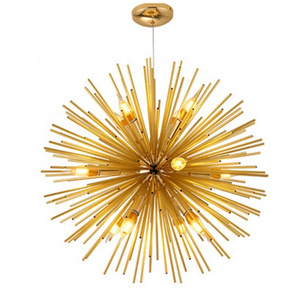 Modern Gold Sputnik Chandeliers Pendant Light fixtures for Kitchen Island Lighting Dining Room