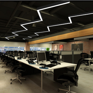 Aluminum profile modern simple chandelier office pendant incandescent luminaire suspended led linear lighting fixtures