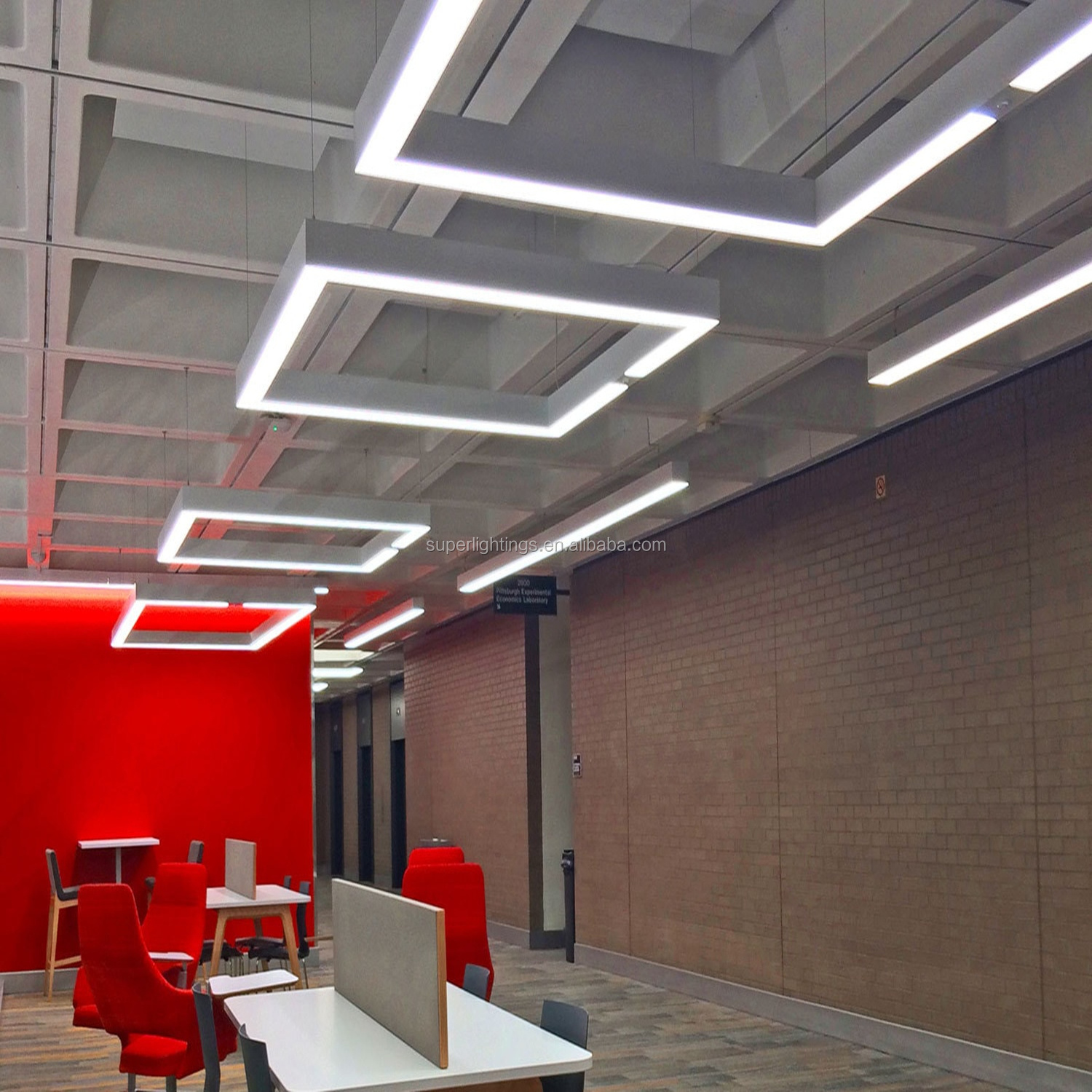 Factory customization office ceiling Commercial suspended led linear pendant light with CE