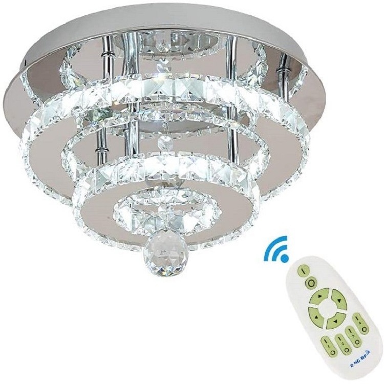 K9  LED  Crystal Ceiling Chandeliers Cool White 3-Layer Flush Lighting Fixture for Child Bedroom Living Room