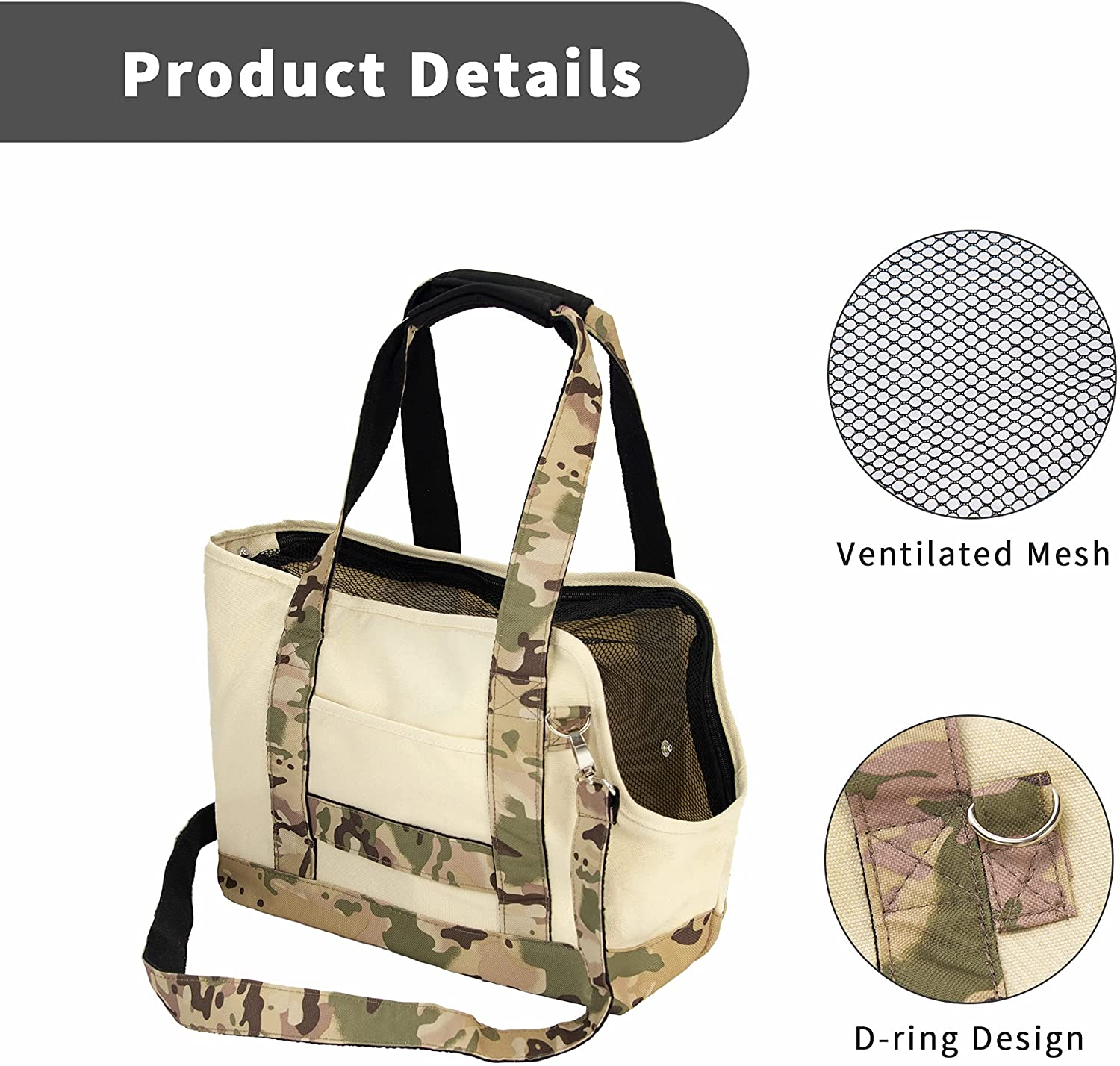 POP DUCK Pet Supplies Portable Outing Handbag Camouflage Dog Cat Travel Carrier Tote Purse Nest Shoulder Bag