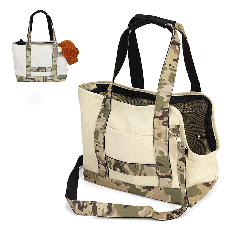 POP DUCK Pet Supplies Portable Outing Handbag Camouflage Dog Cat Travel Carrier Tote Purse Nest Shoulder Bag