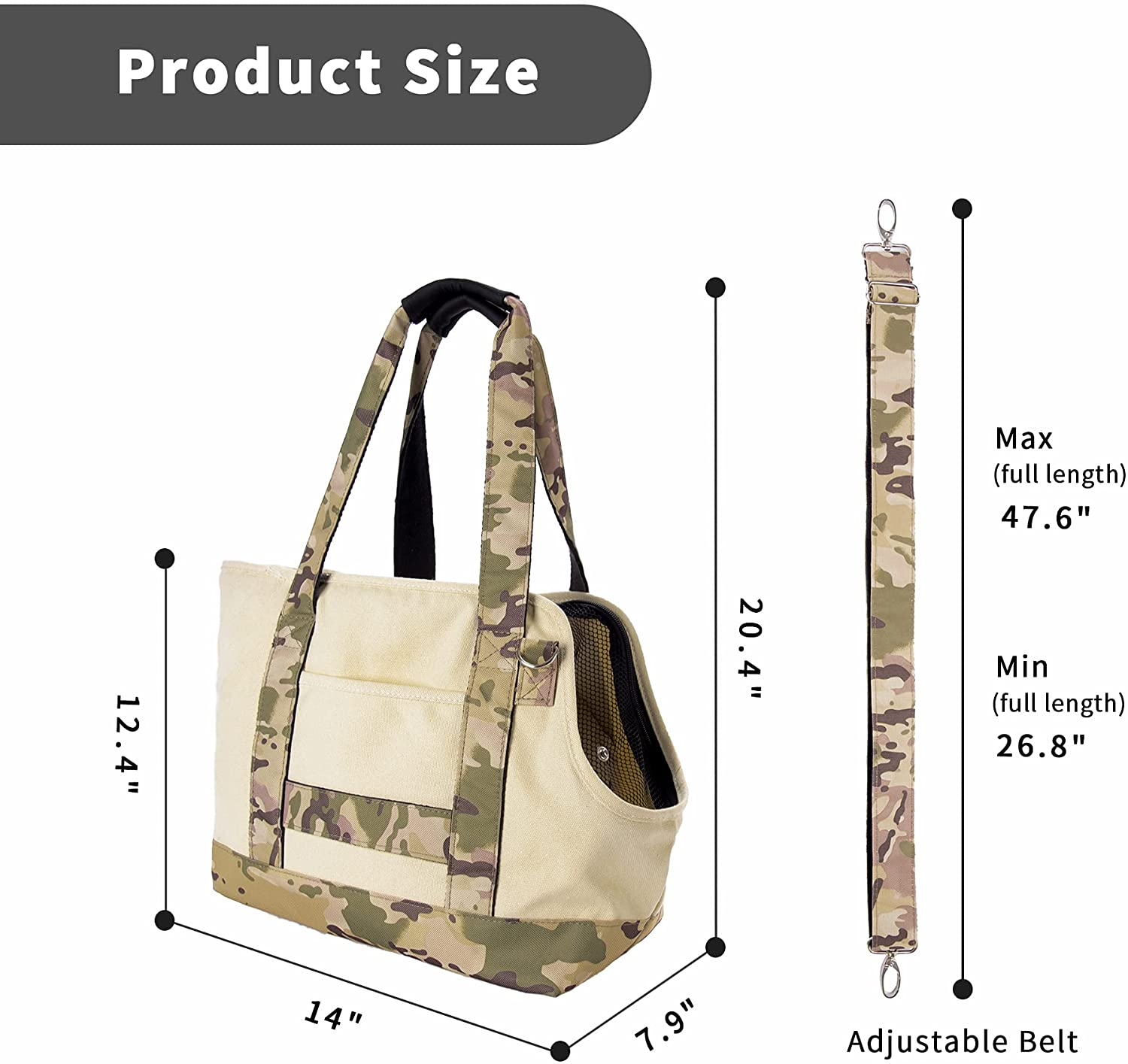 POP DUCK Pet Supplies Portable Outing Handbag Camouflage Dog Cat Travel Carrier Tote Purse Nest Shoulder Bag