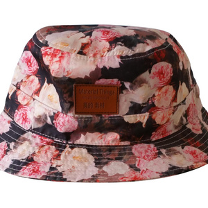 Wholesale Custom Printed Floral Plain Tie Dye Blank Embroidery Reversible Fishing Cap Sublimation Polyester Women Men Bucket Hat