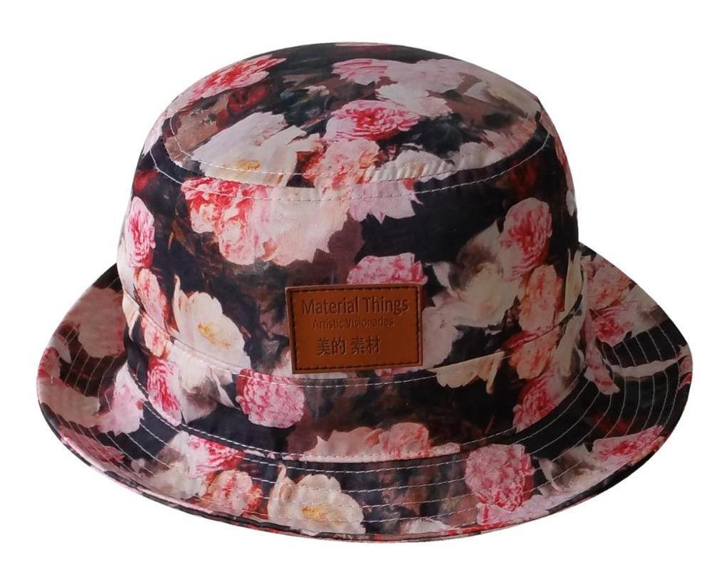 Wholesale Custom Printed Floral Plain Tie Dye Blank Embroidery Reversible Fishing Cap Sublimation Polyester Women Men Bucket Hat